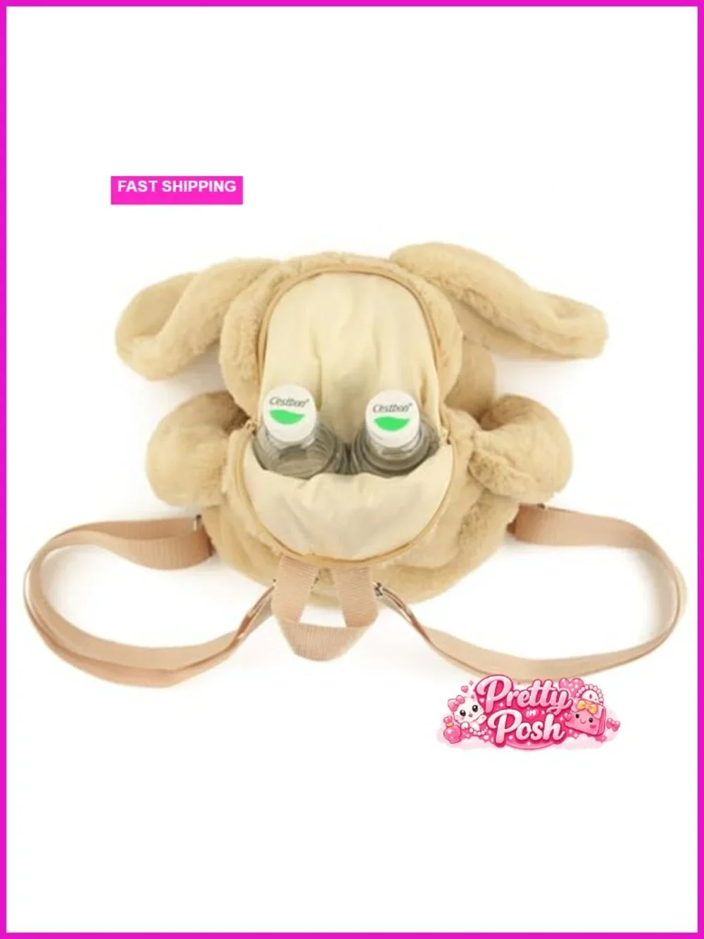 Fluffy Plush Rabbit Backpack Kawaii Bunny Daypack Soft Faux Fur Shoulder Bag